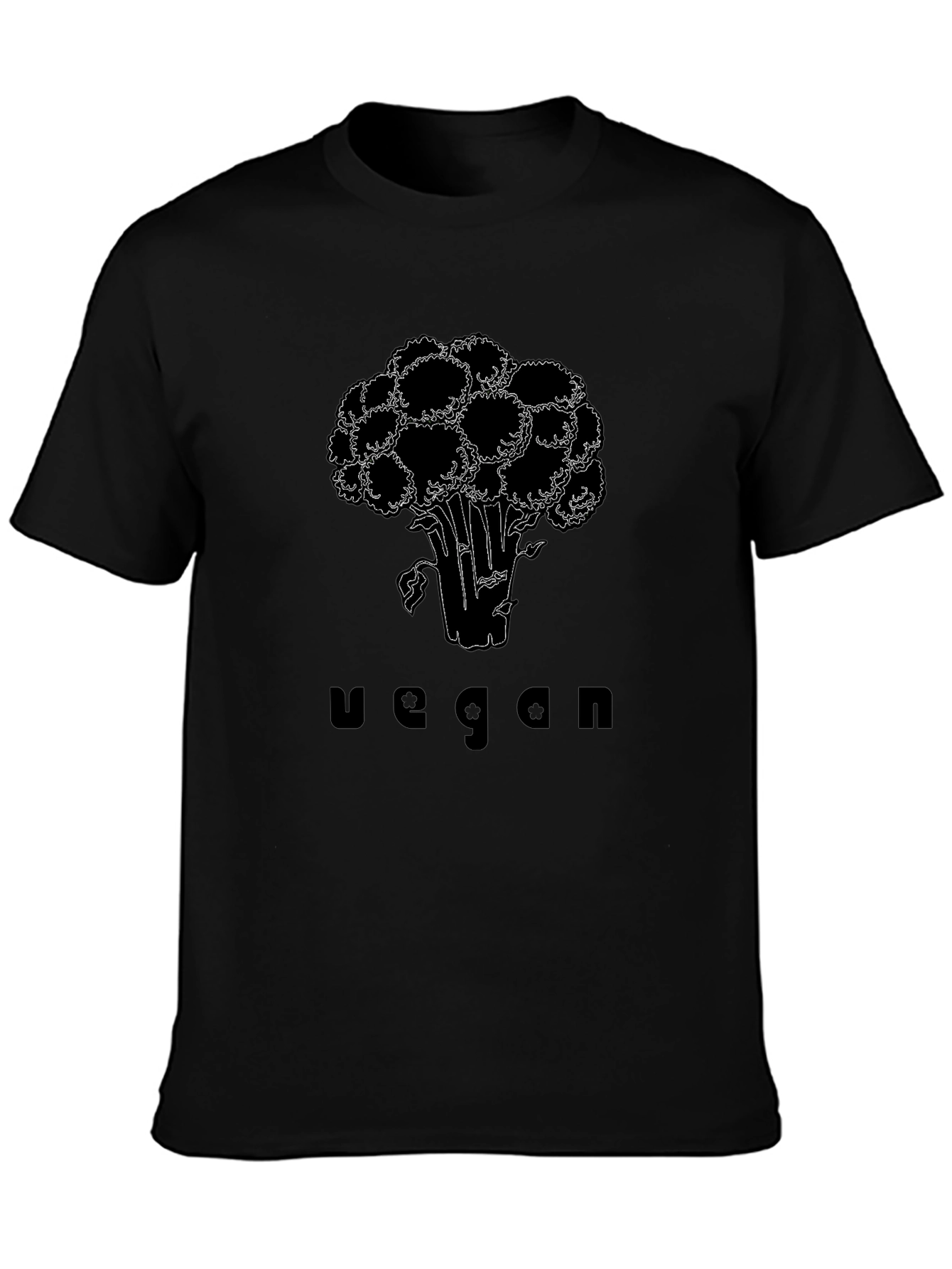 Vegan Broccoli Graphic Tee - Black