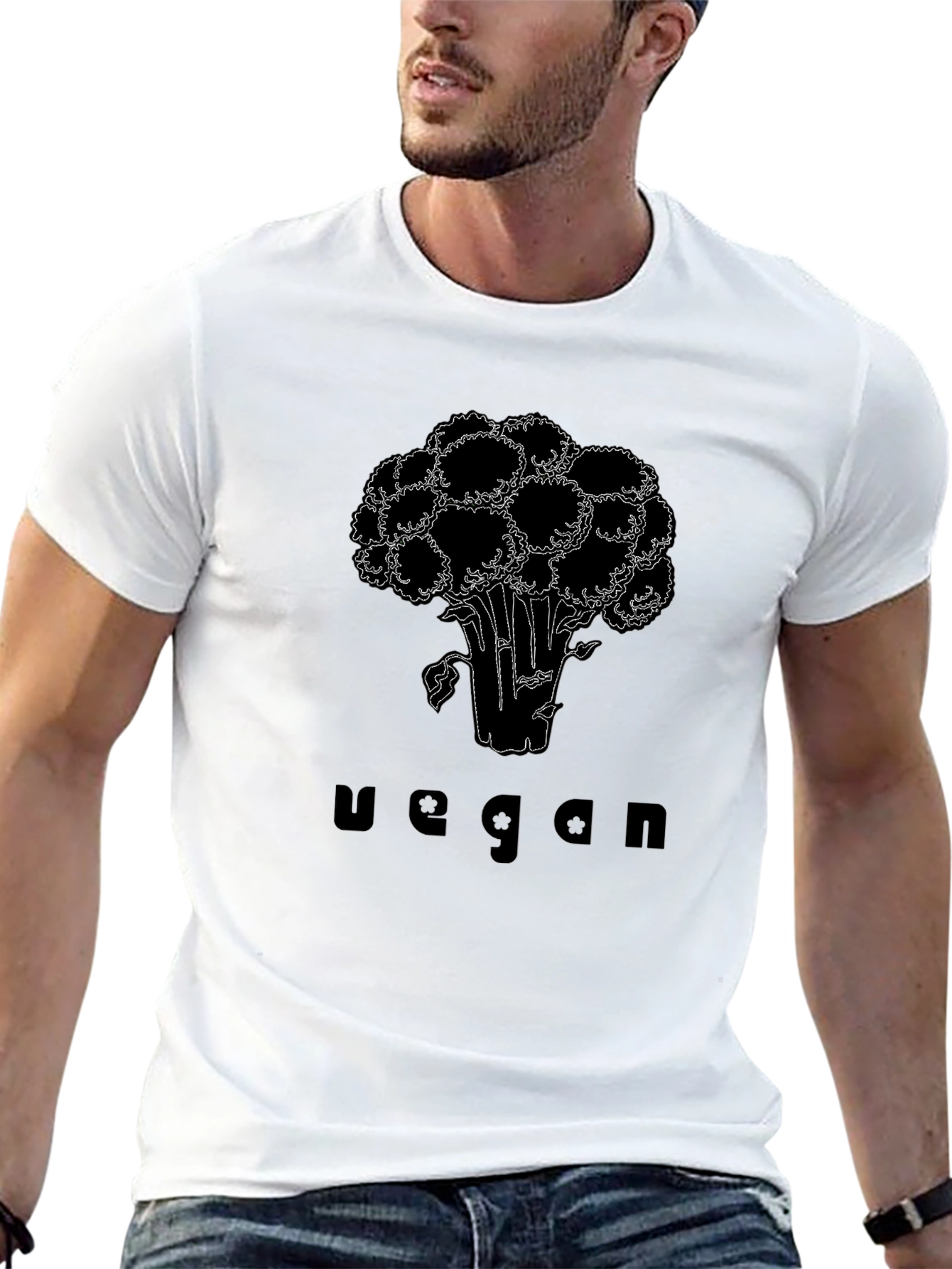 Vegan Broccoli Graphic Tee - Black