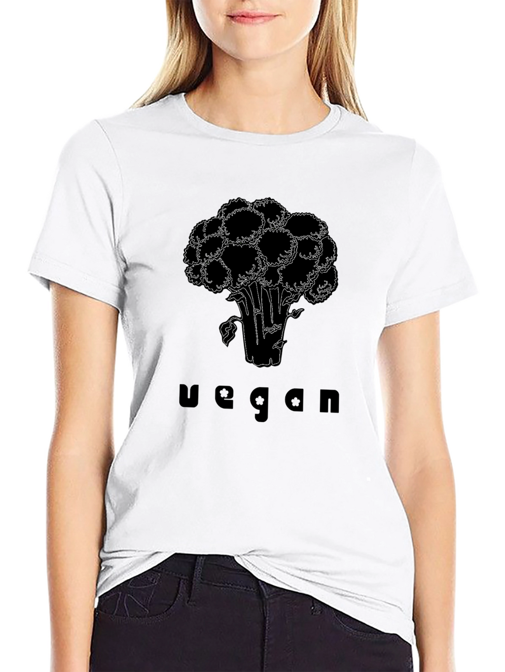 Vegan Broccoli Graphic Tee - Black