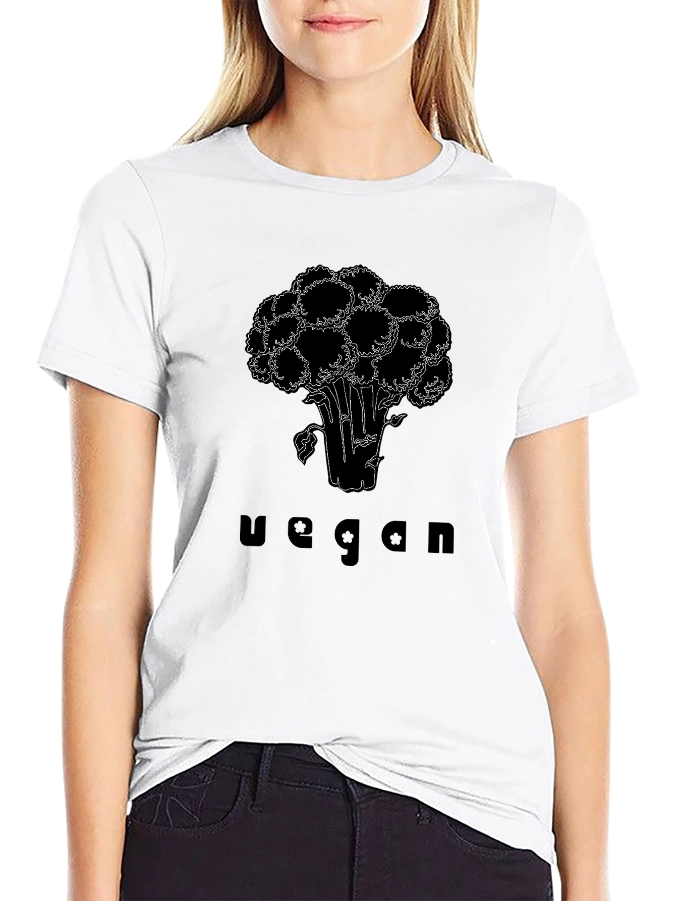 Vegan Broccoli Graphic Tee - Black