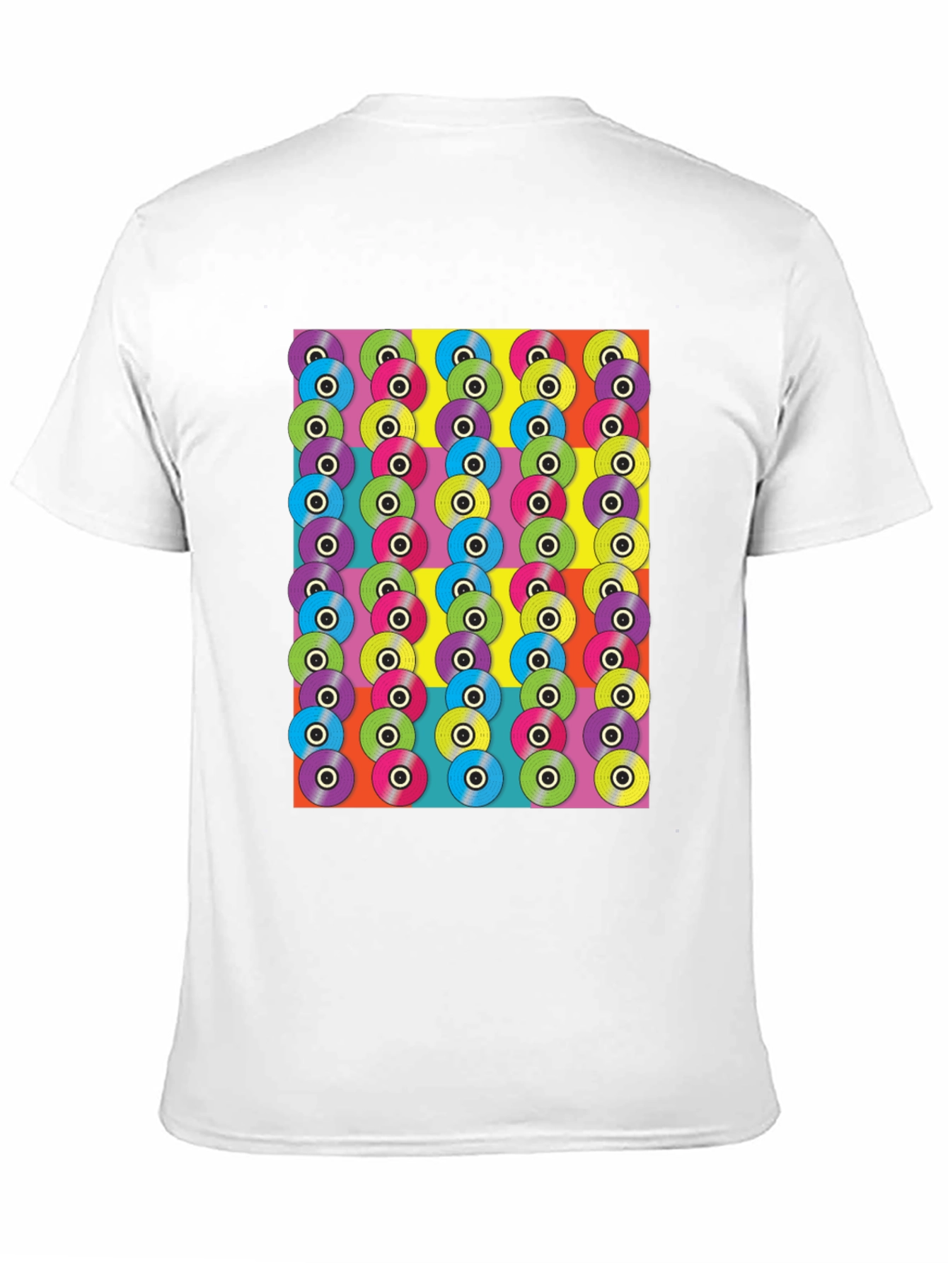 Retro Vinyl Record Graphic Tee - Bold Pattern