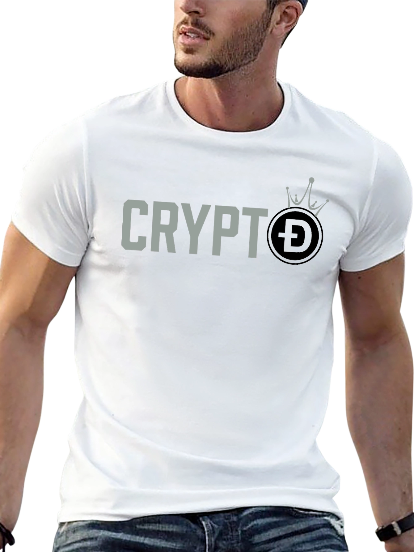 Crypto DOGE Crown T-Shirt - Black Graphic Tee