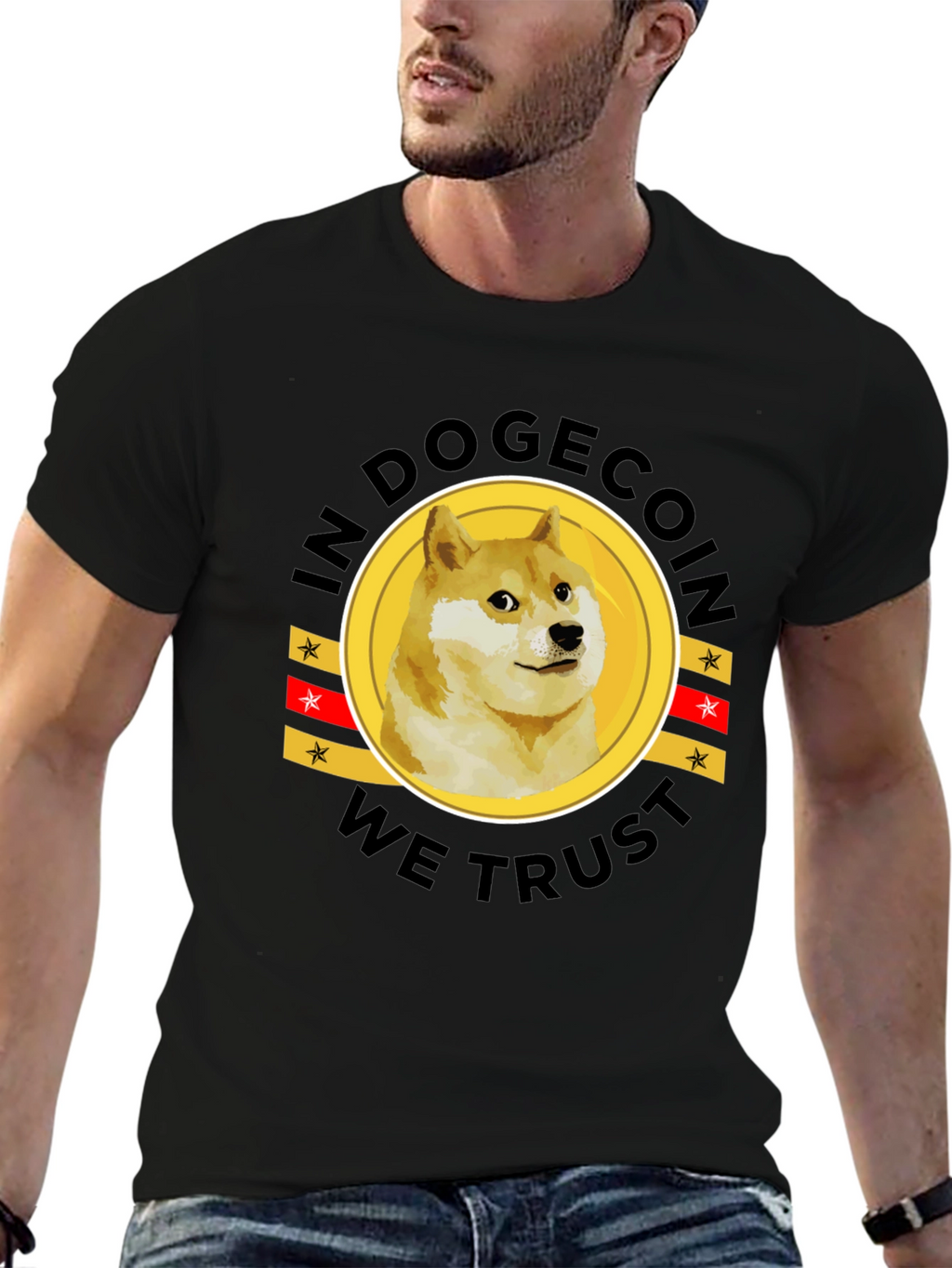 In Dogecoin We Trust Black T-Shirt