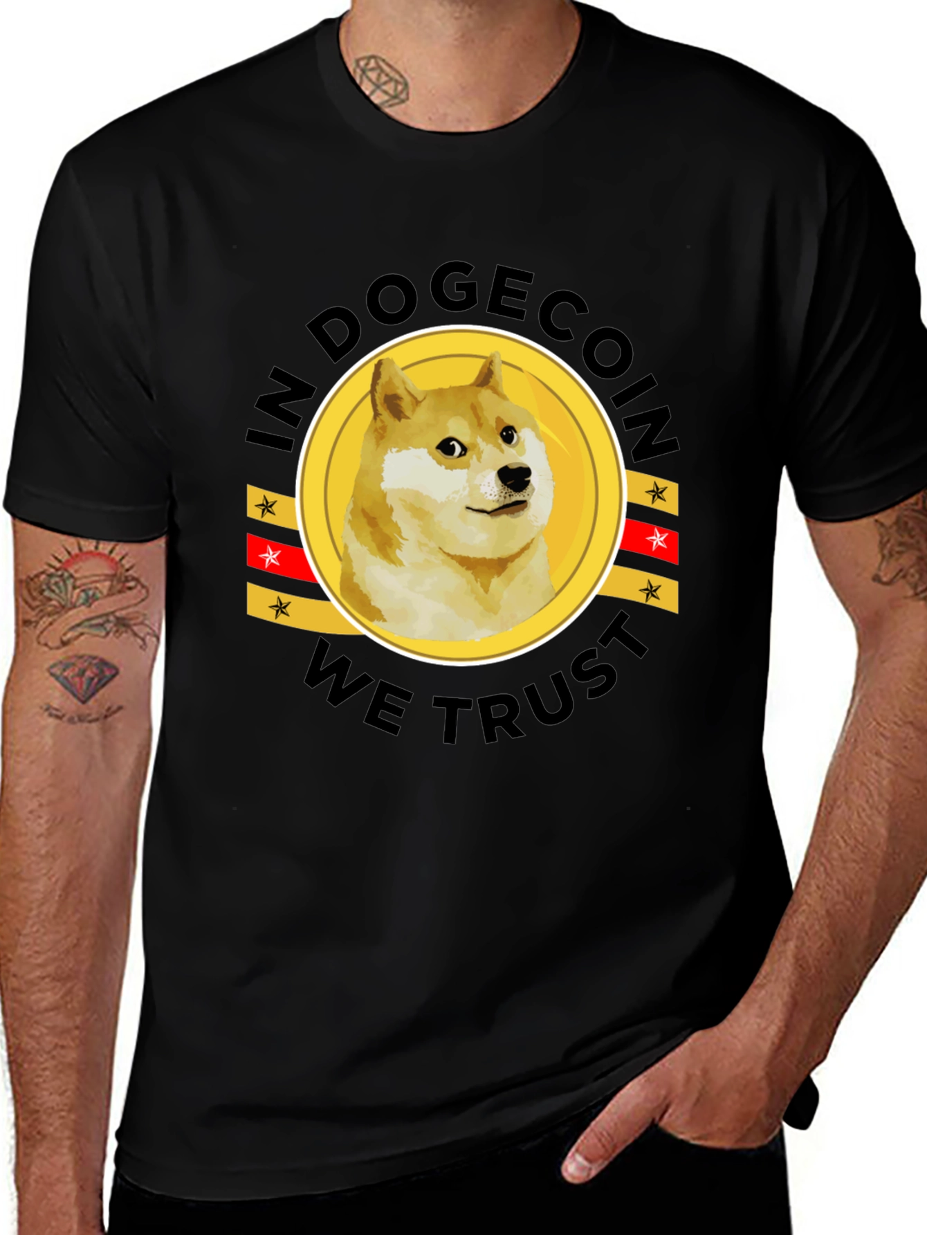 In Dogecoin We Trust Black T-Shirt