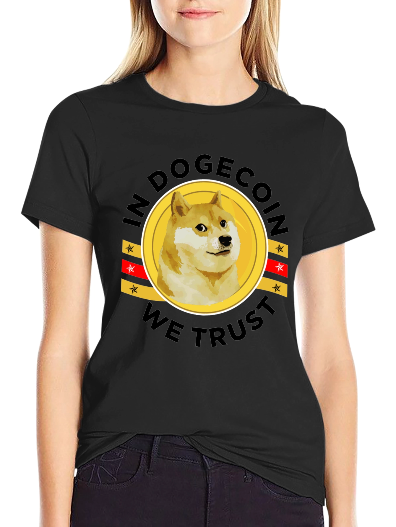 In Dogecoin We Trust Black T-Shirt