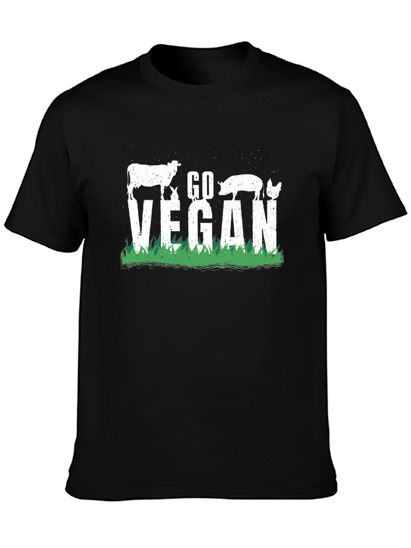 Go Vegan Graphic Tee - Animal Rights Black T-Shirt