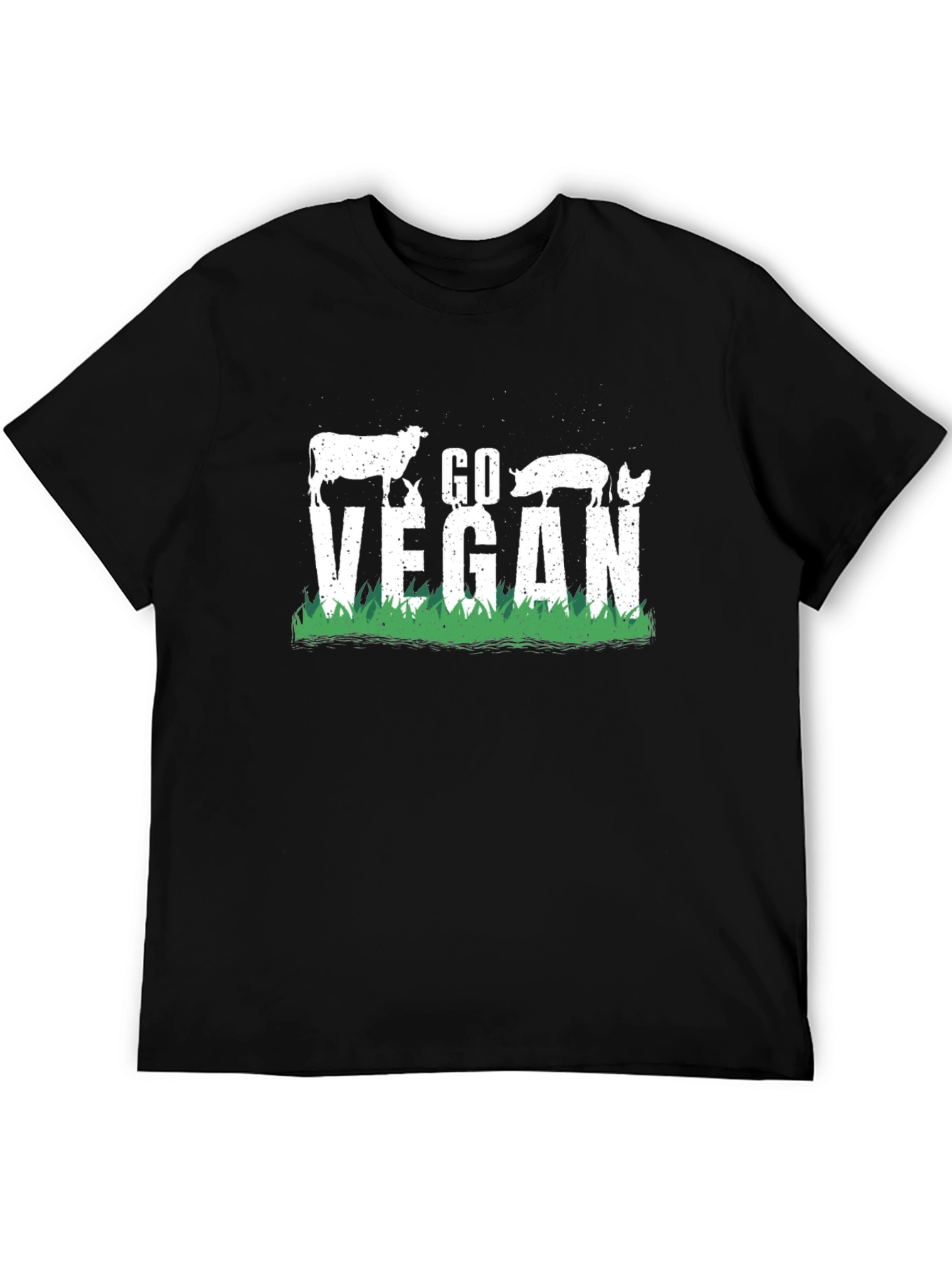 Go Vegan Graphic Tee - Animal Rights Black T-Shirt