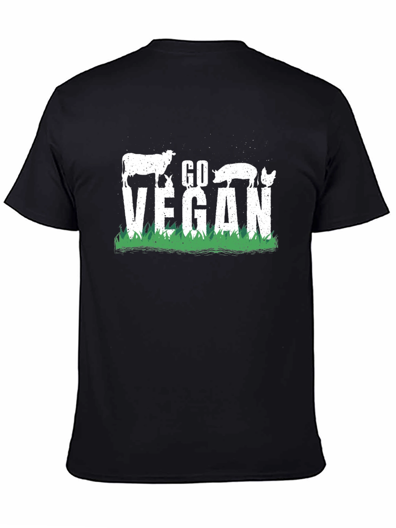 Go Vegan Graphic Tee - Animal Rights Black T-Shirt