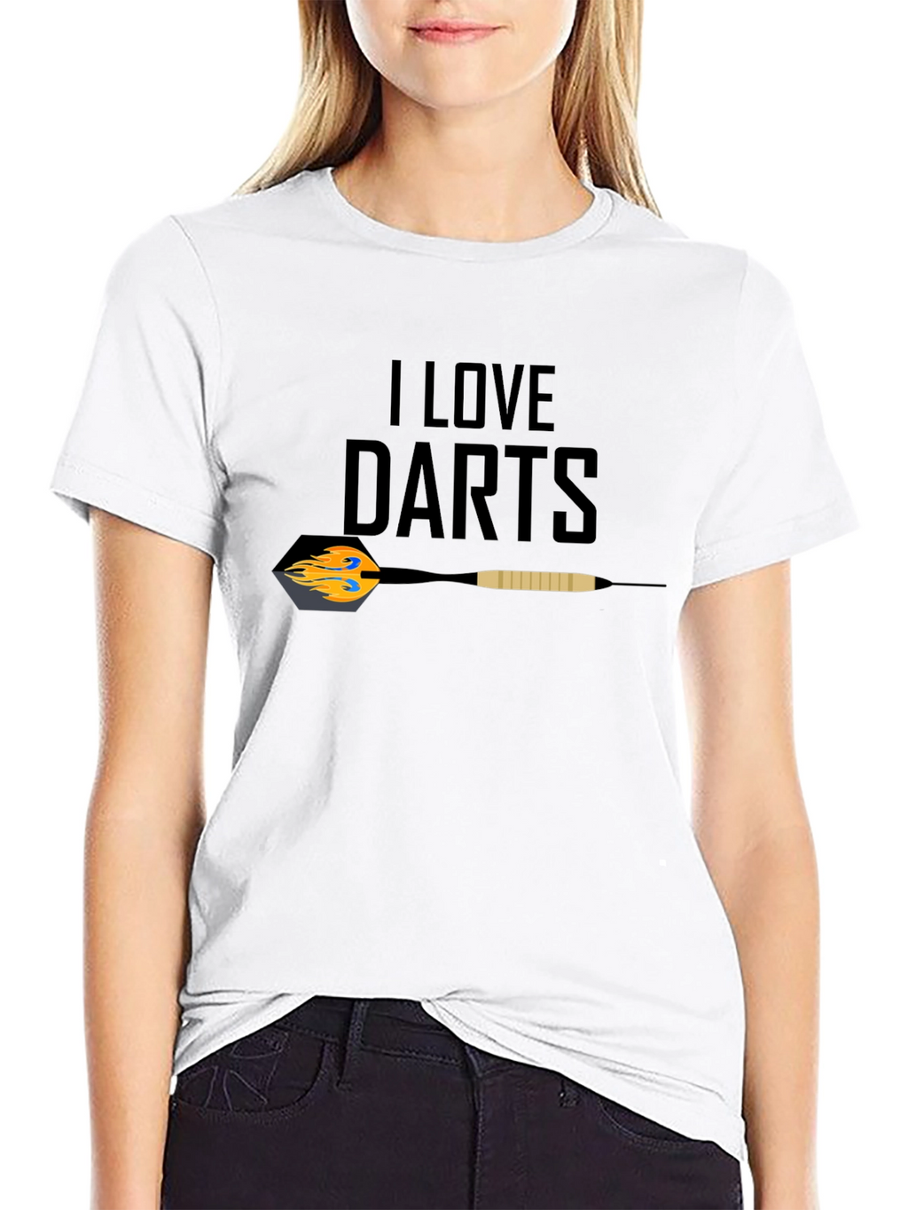 I Love Darts Graphic T-Shirt - Black