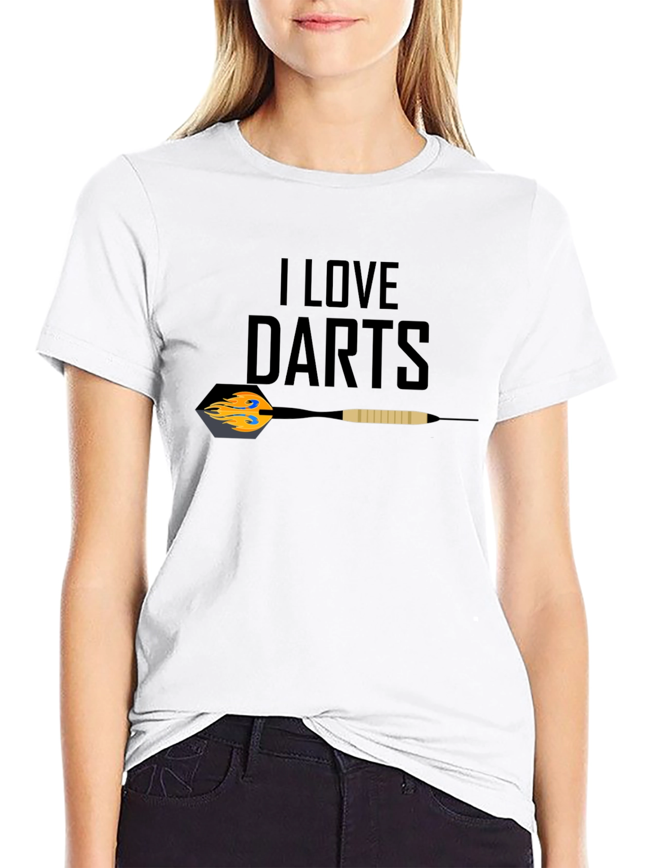 I Love Darts Graphic T-Shirt - Black