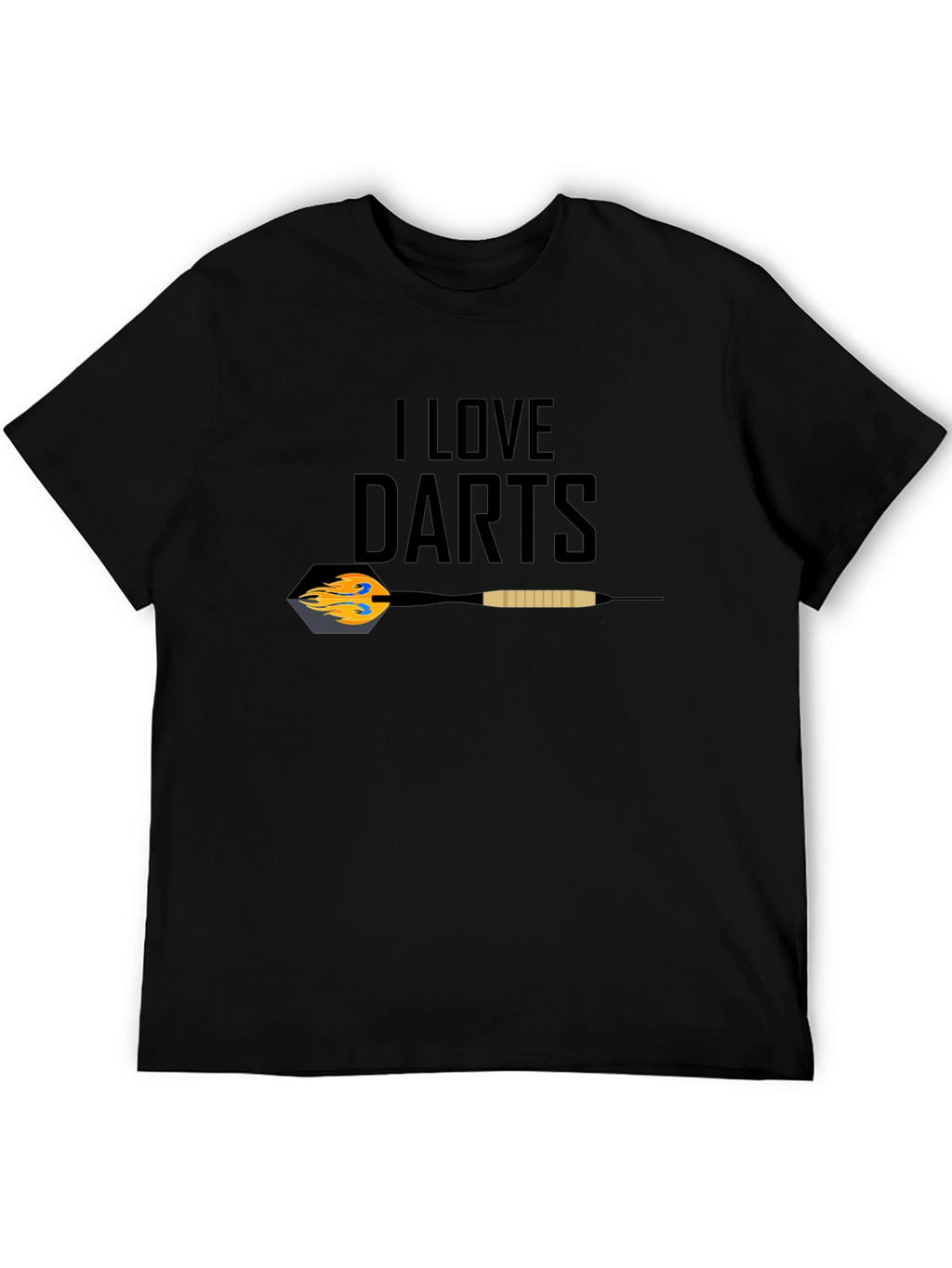 I Love Darts Graphic T-Shirt - Black