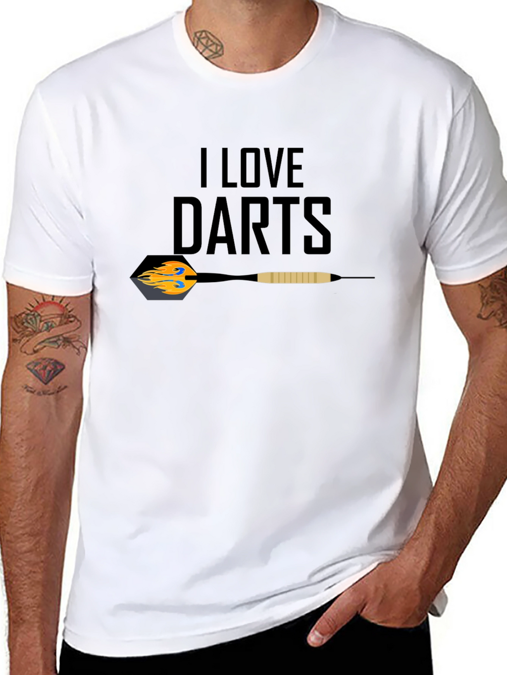 I Love Darts Graphic T-Shirt - Black