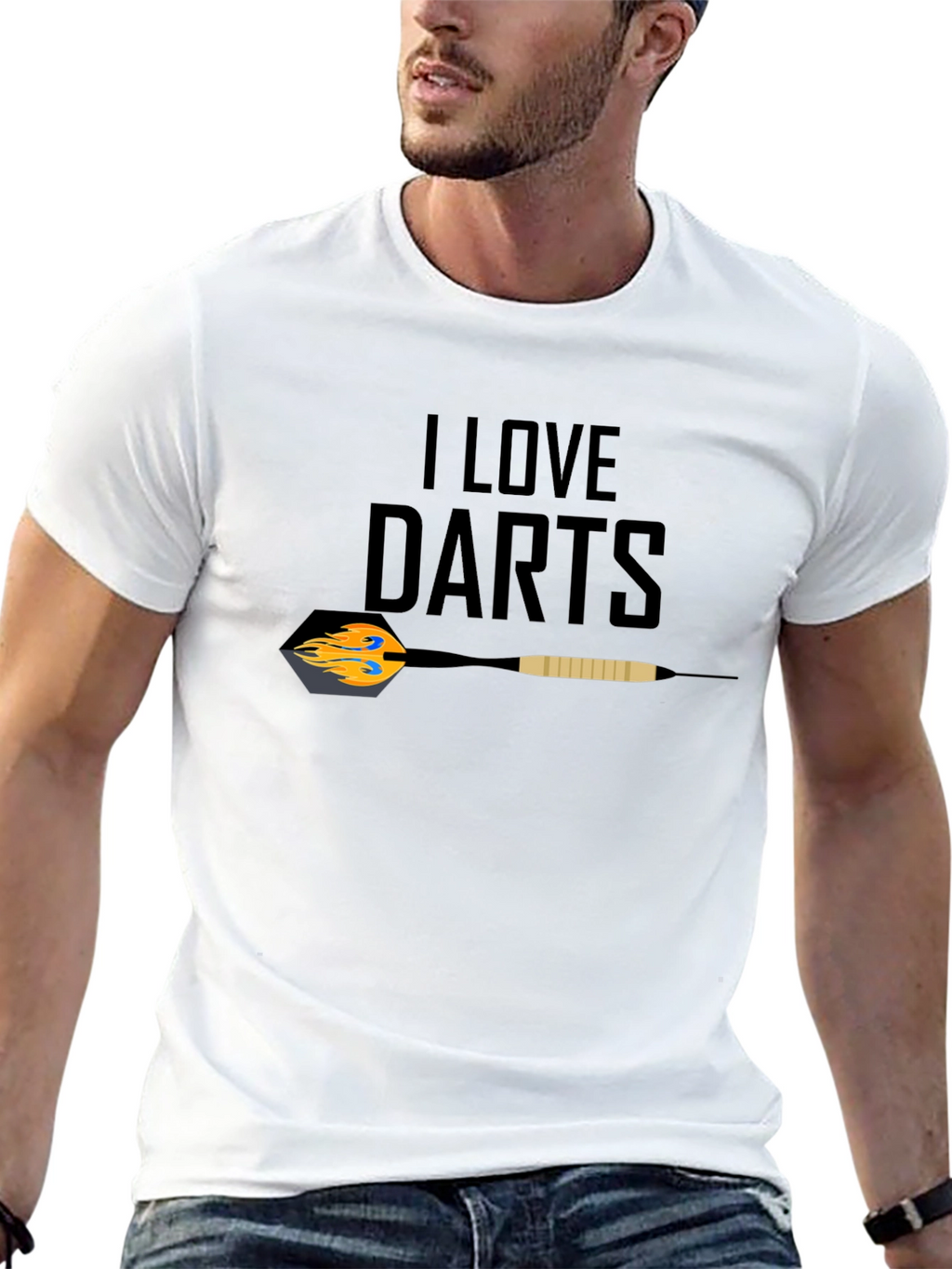 I Love Darts Graphic T-Shirt - Black