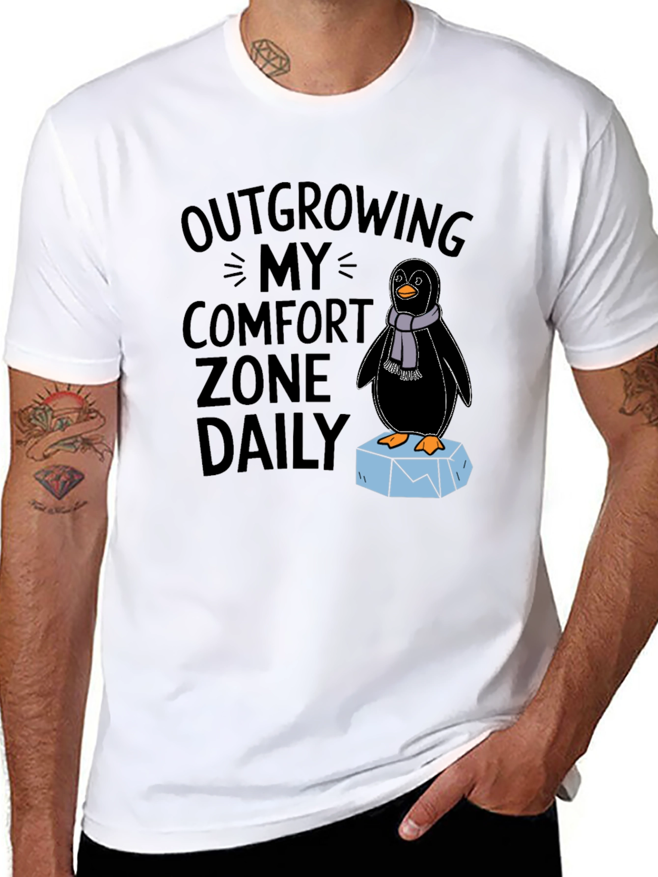Outgrowing Comfort Zone Penguin Tee
