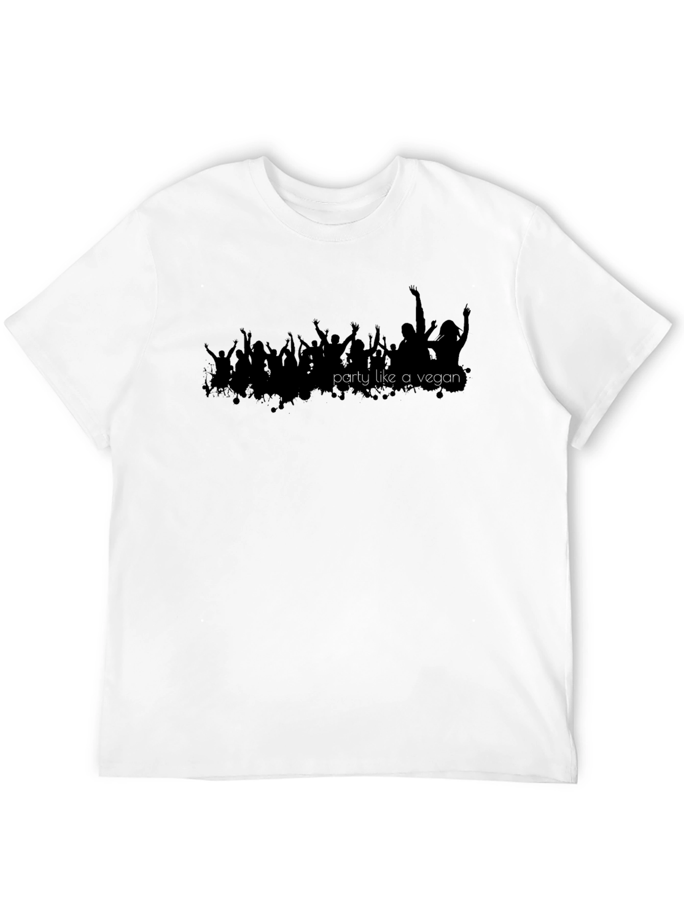 Party Like a Vegan T-Shirt - Black Crew Neck Tee
