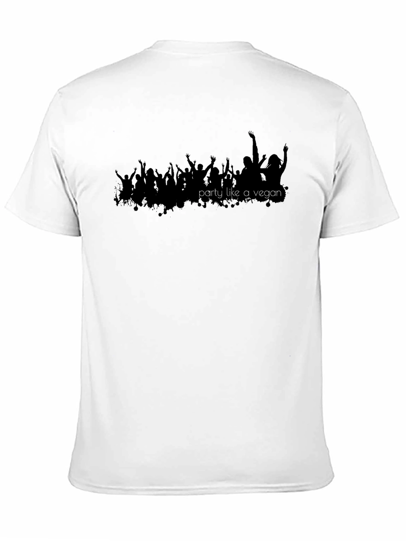 Party Like a Vegan T-Shirt - Black Crew Neck Tee