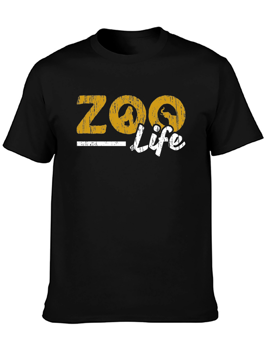 Zoo Life Graphic Print Black T-Shirt