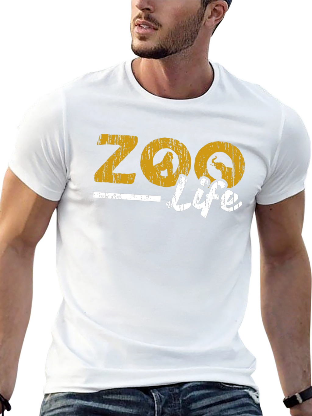 Zoo Life Graphic Print Black T-Shirt
