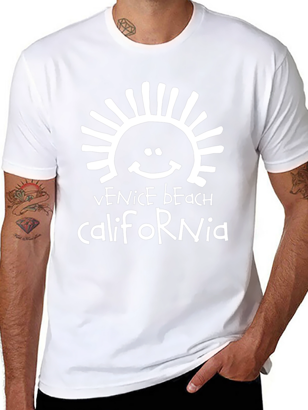 Venice Beach California Black Graphic Tee