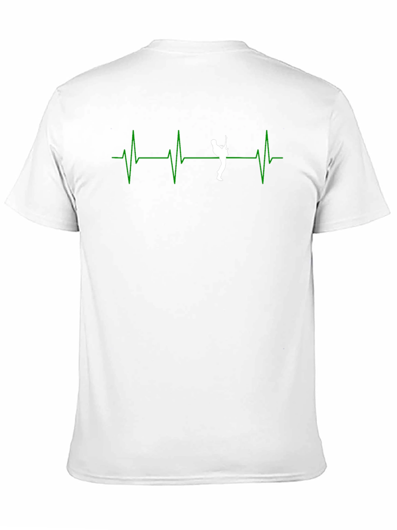 Guitar Heartbeat Graphic T-Shirt - Black