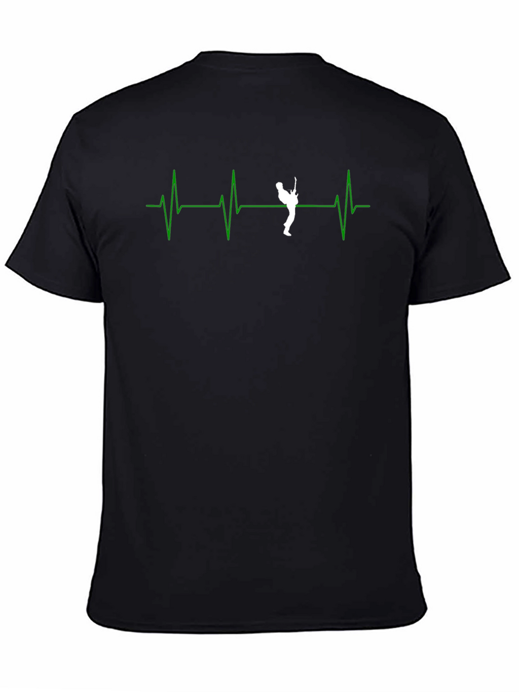 Guitar Heartbeat Graphic T-Shirt - Black