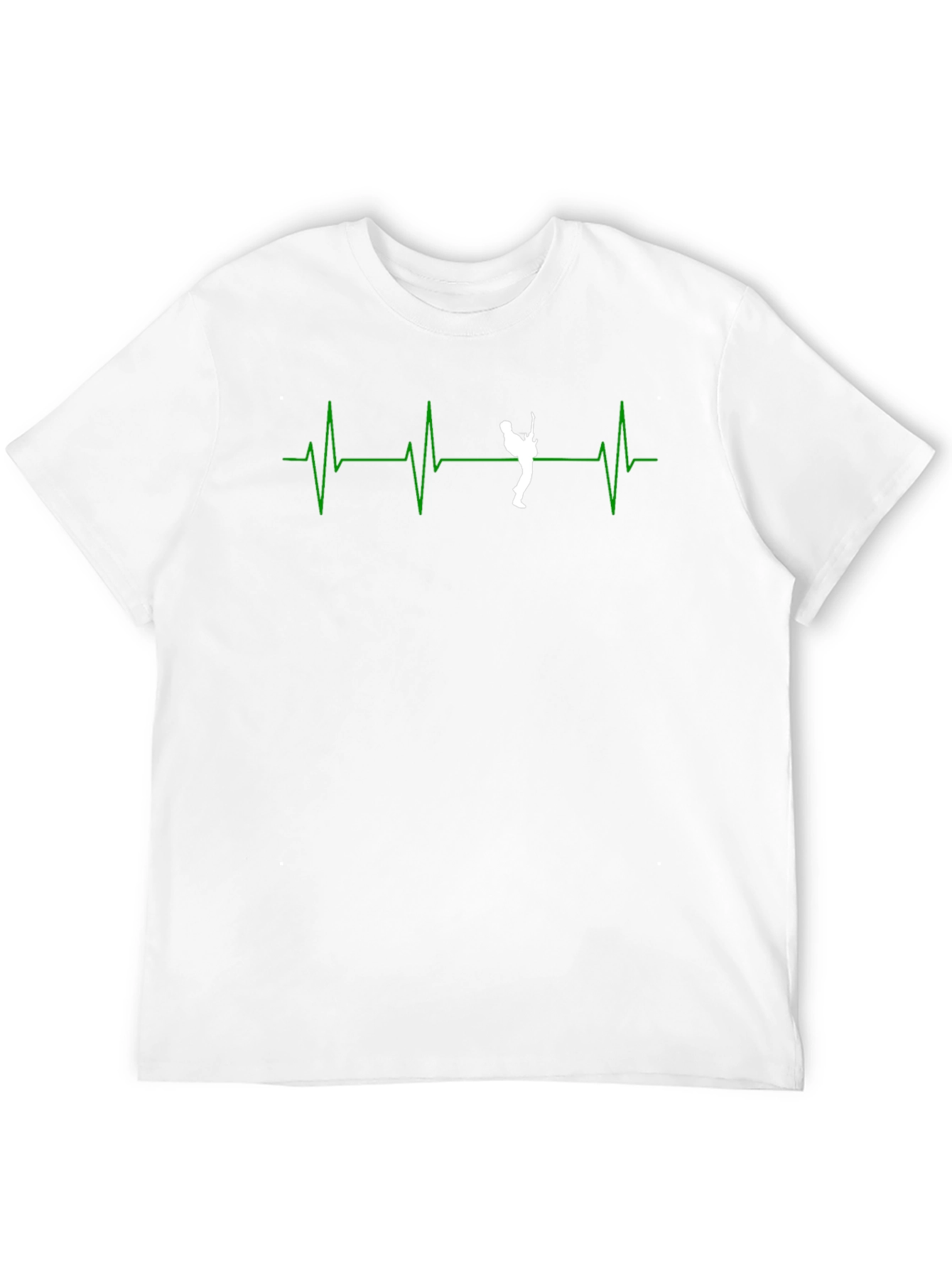 Guitar Heartbeat Graphic T-Shirt - Black
