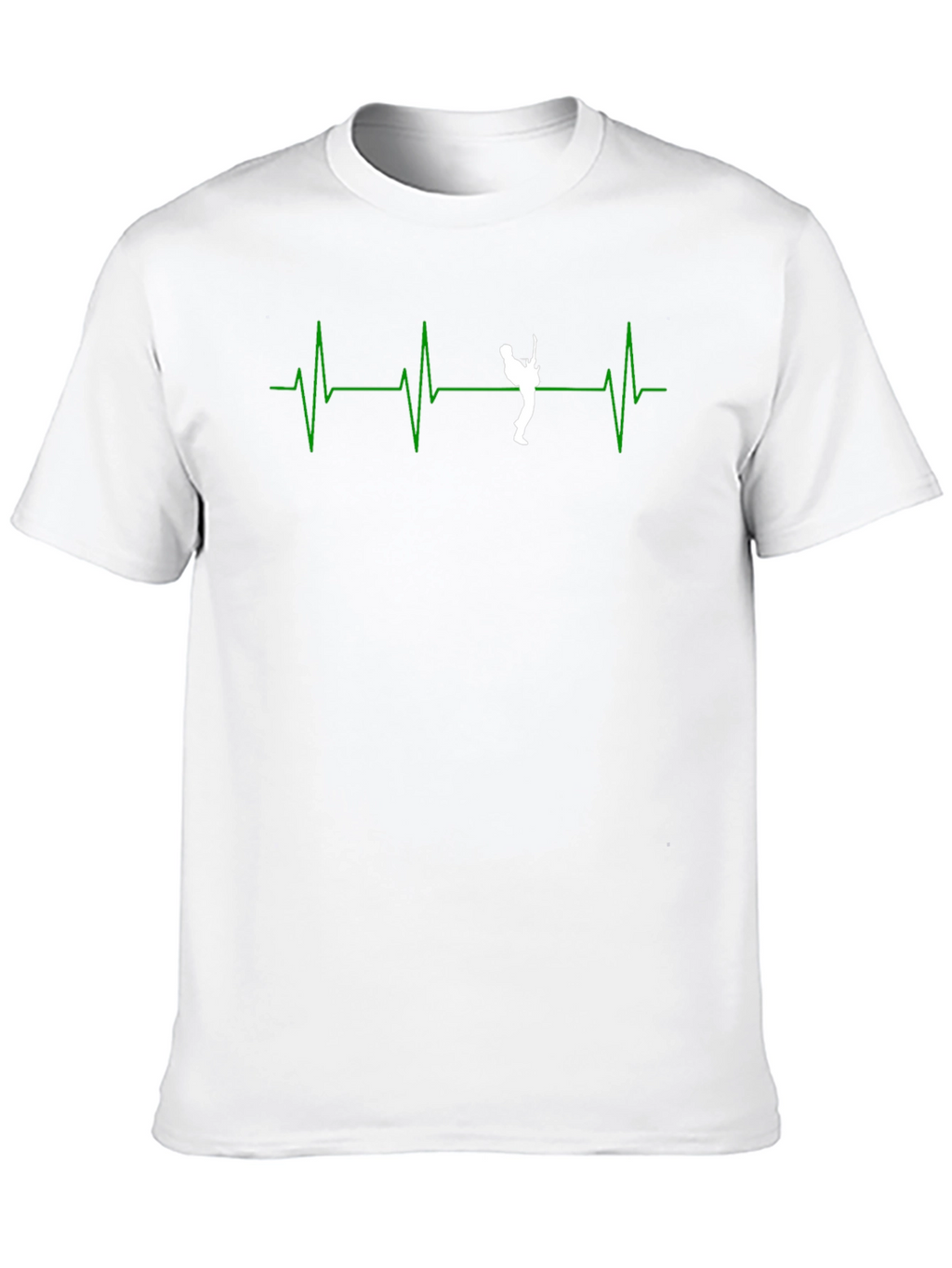 Guitar Heartbeat Graphic T-Shirt - Black