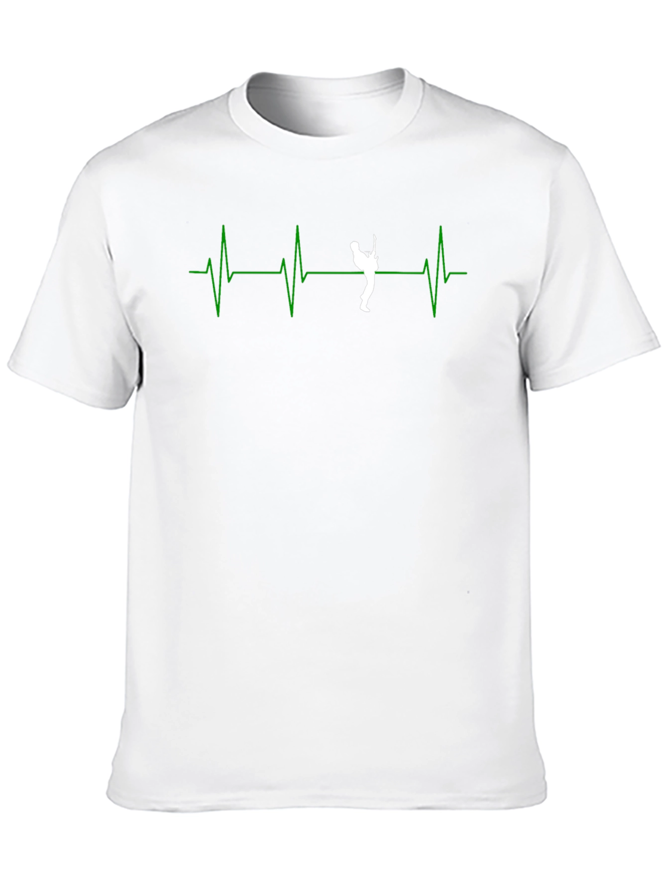 Guitar Heartbeat Graphic T-Shirt - Black