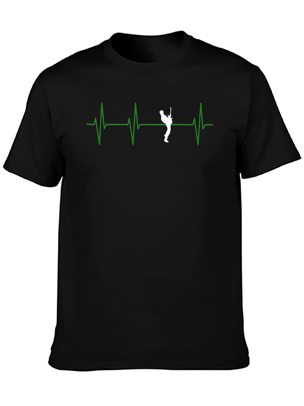 Guitar Heartbeat Graphic T-Shirt - Black