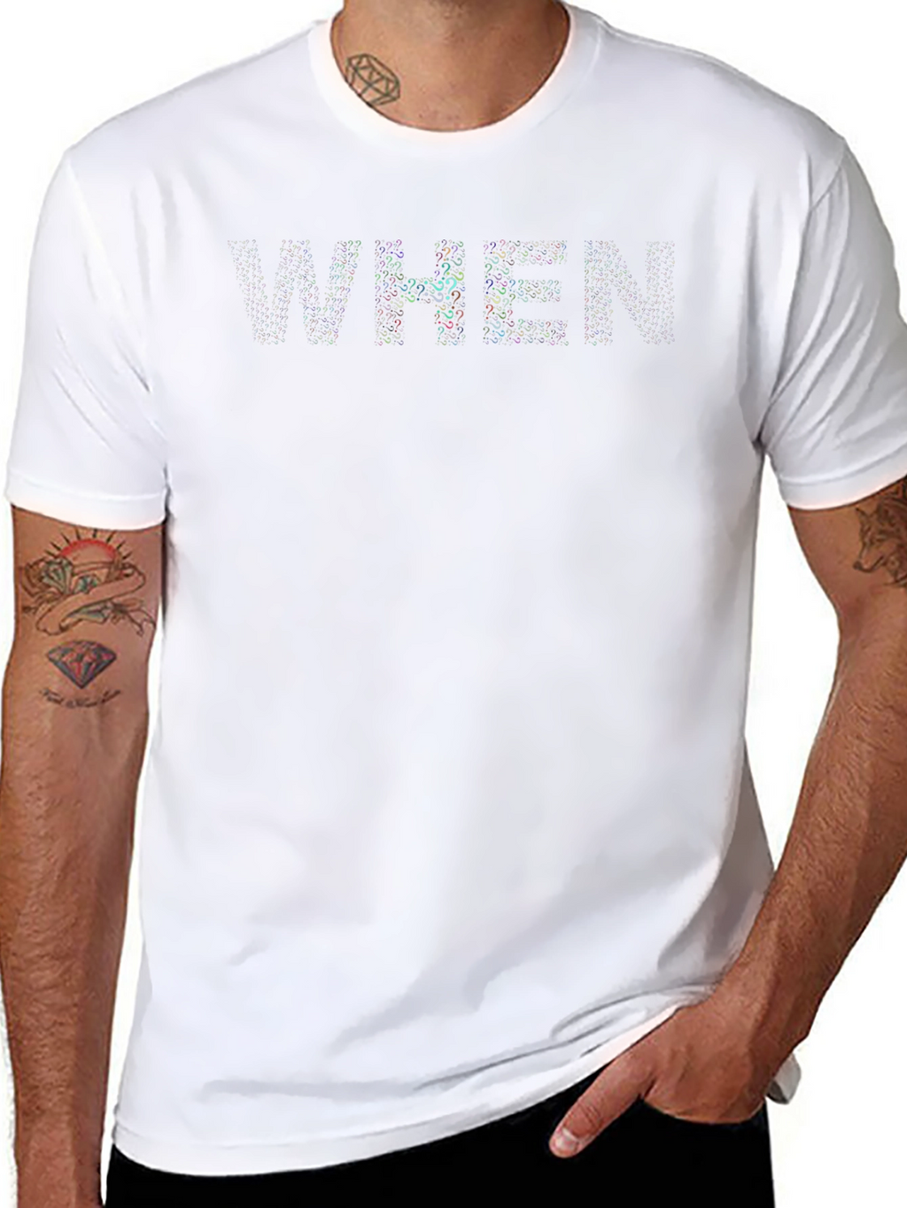 WHEN Question Mark Graphic Print T-Shirt