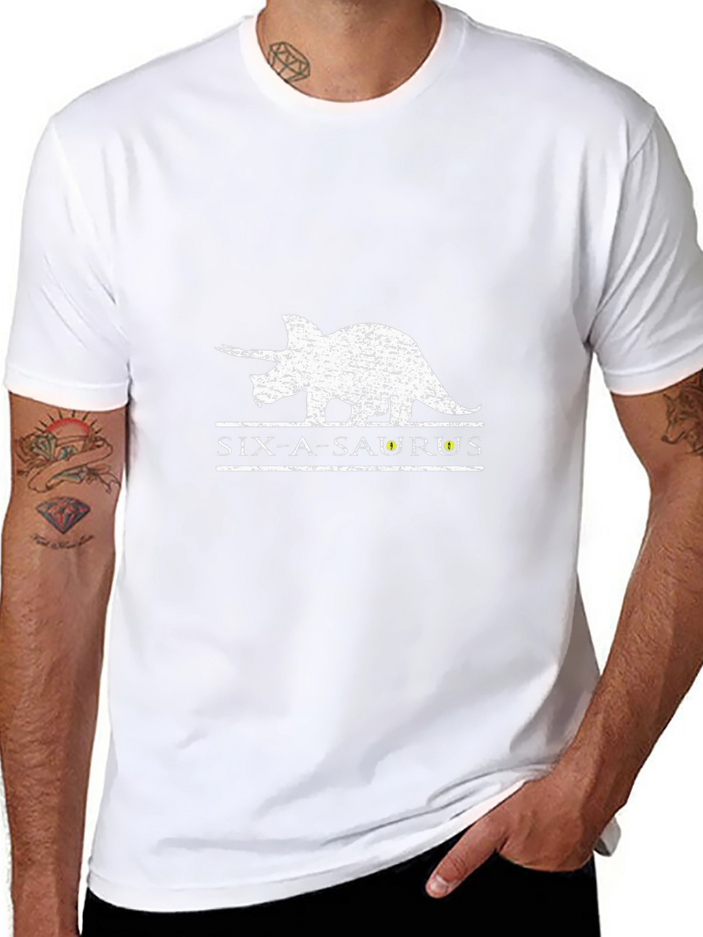 Six-A-Saurus Dinosaur Graphic T-Shirt