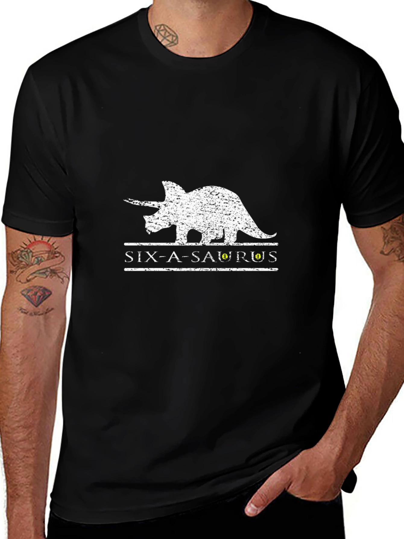 Six-A-Saurus Dinosaur Graphic T-Shirt