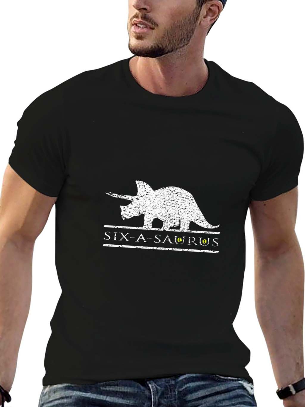 Six-A-Saurus Dinosaur Graphic T-Shirt