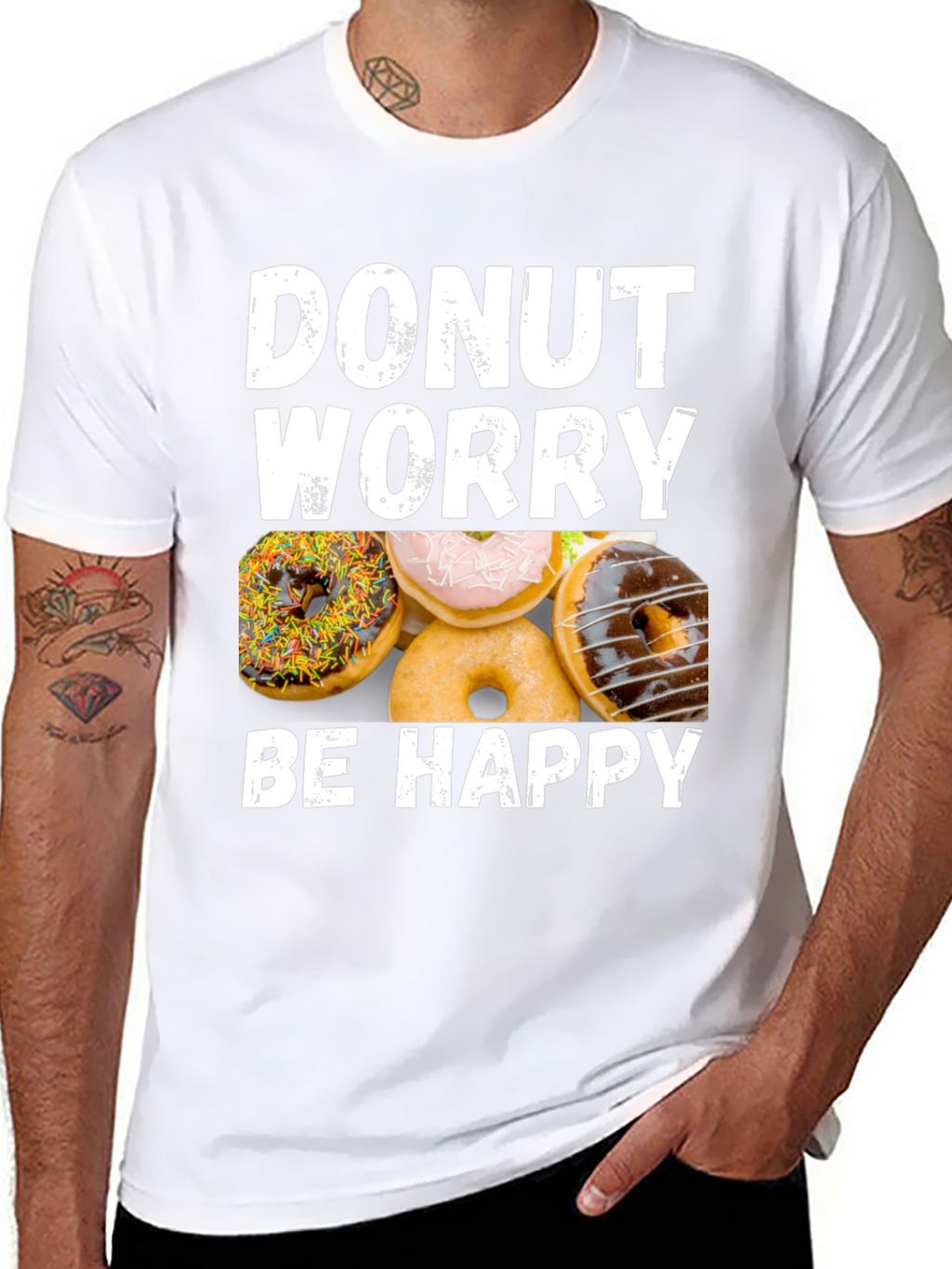 Donut Worry Be Happy Graphic T-Shirt