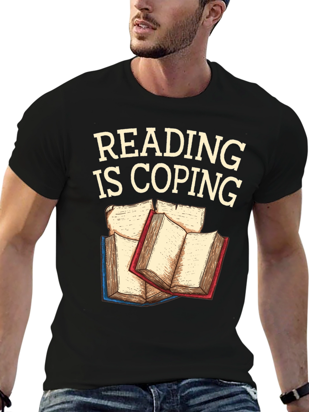 Reading Is Coping Graphic T-Shirt