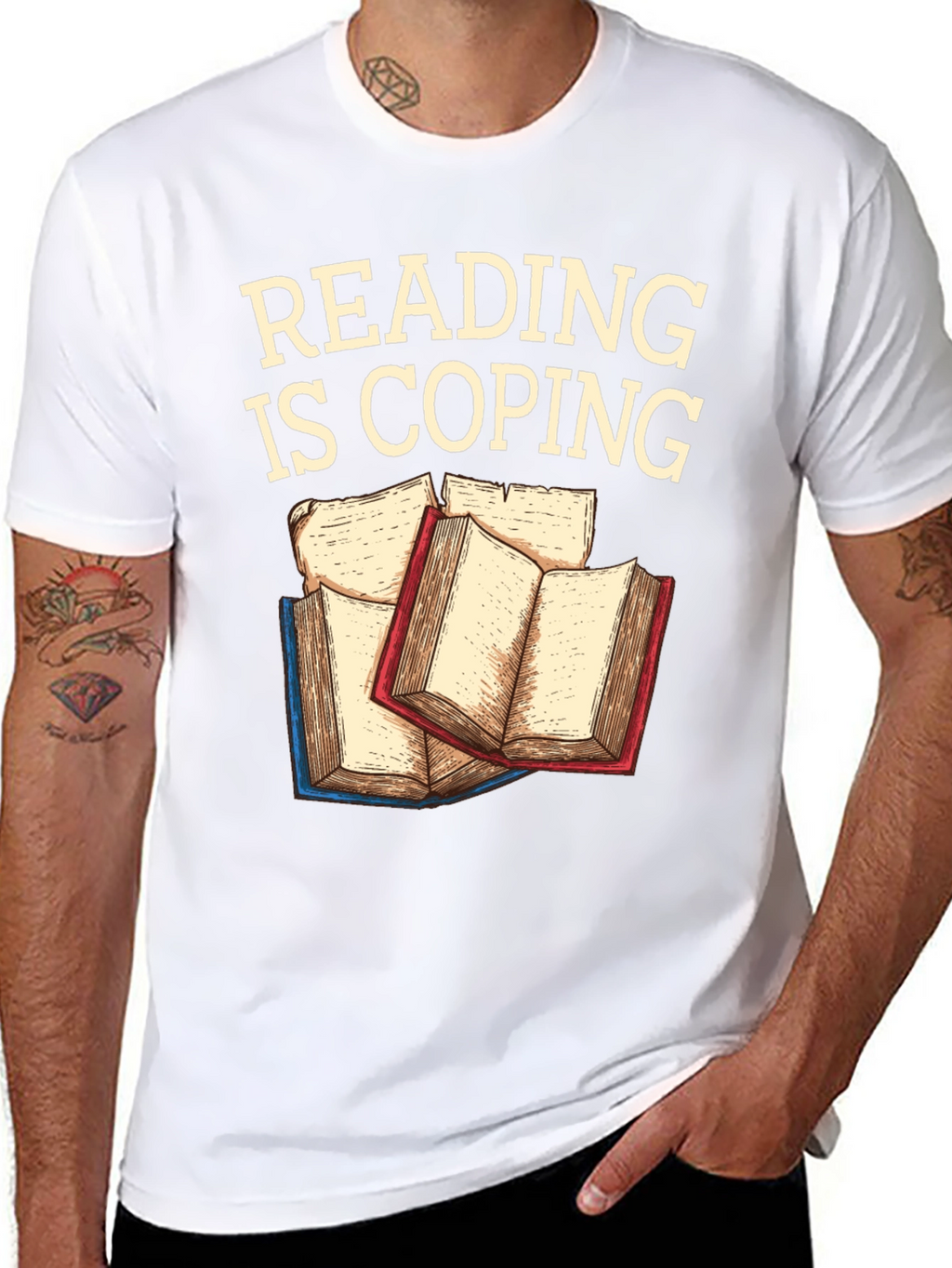 Reading Is Coping Graphic T-Shirt
