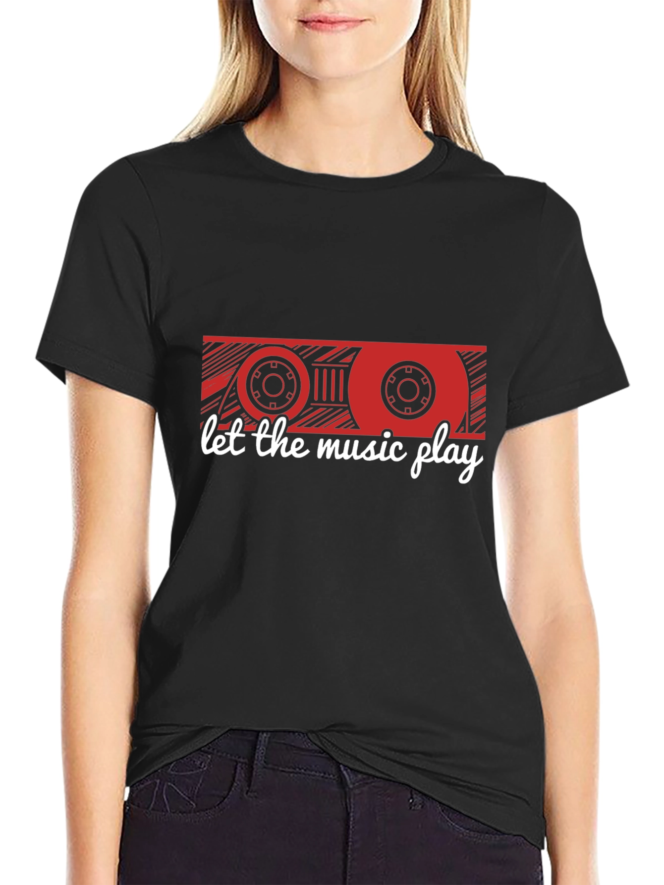 Retro Cassette Tape Music T-Shirt - Let the Music Play