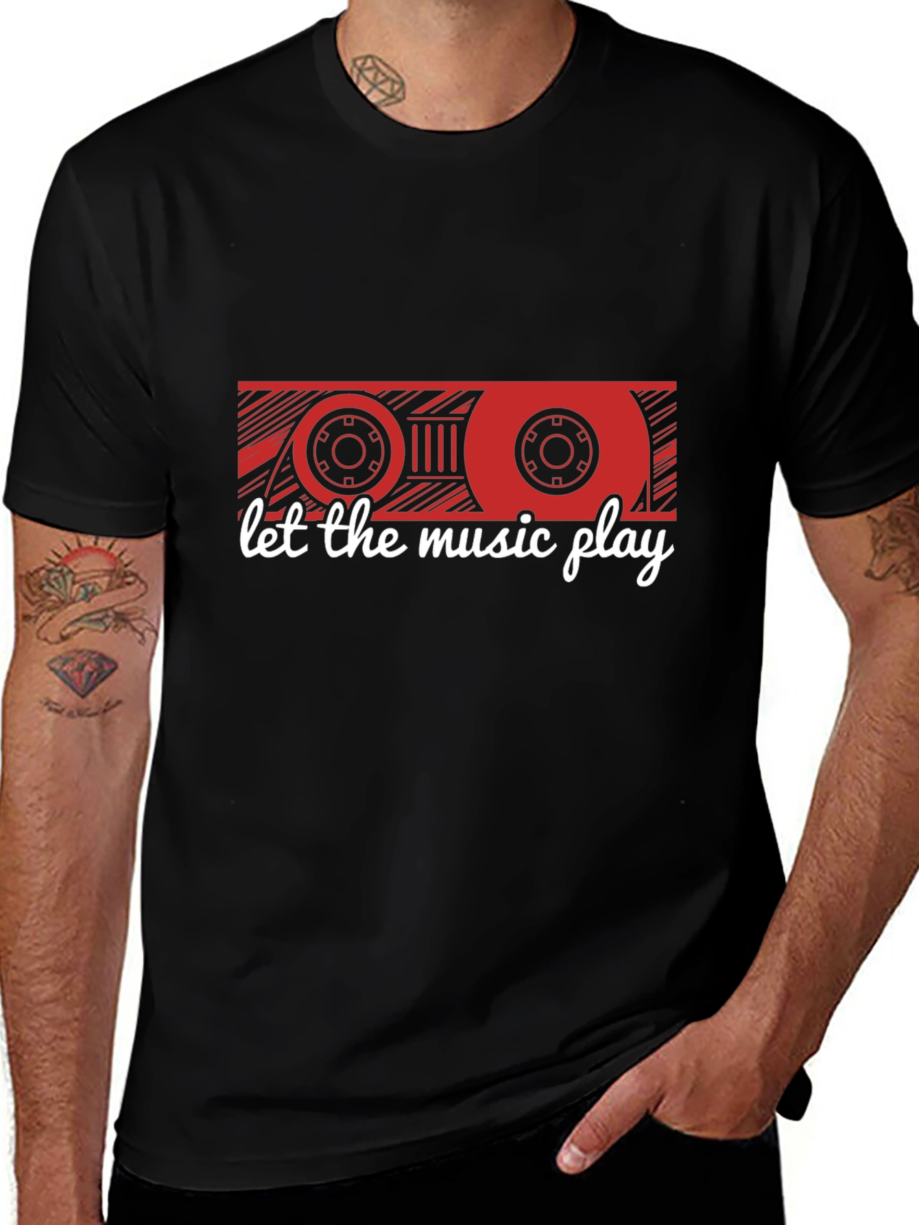 Retro Cassette Tape Music T-Shirt - Let the Music Play