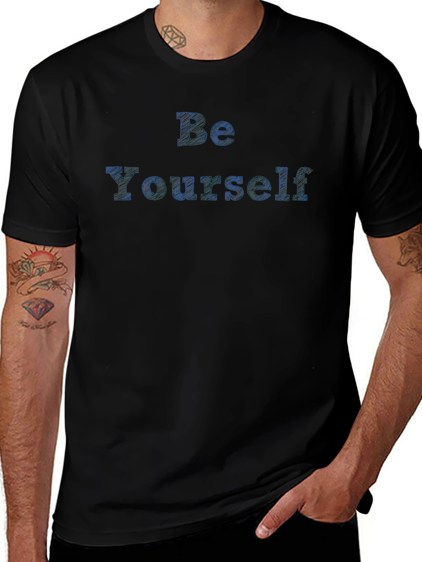 Be Yourself Black Graphic T-Shirt