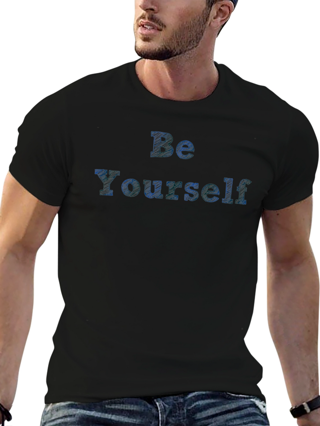 Be Yourself Black Graphic T-Shirt
