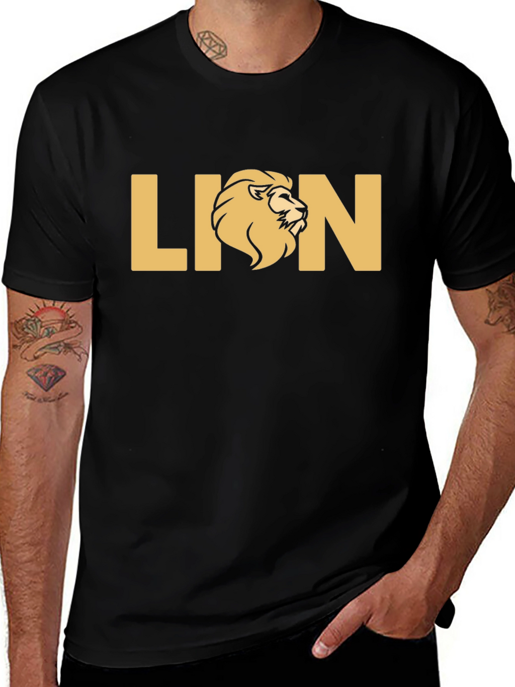 Lion Graphic Black T-Shirt