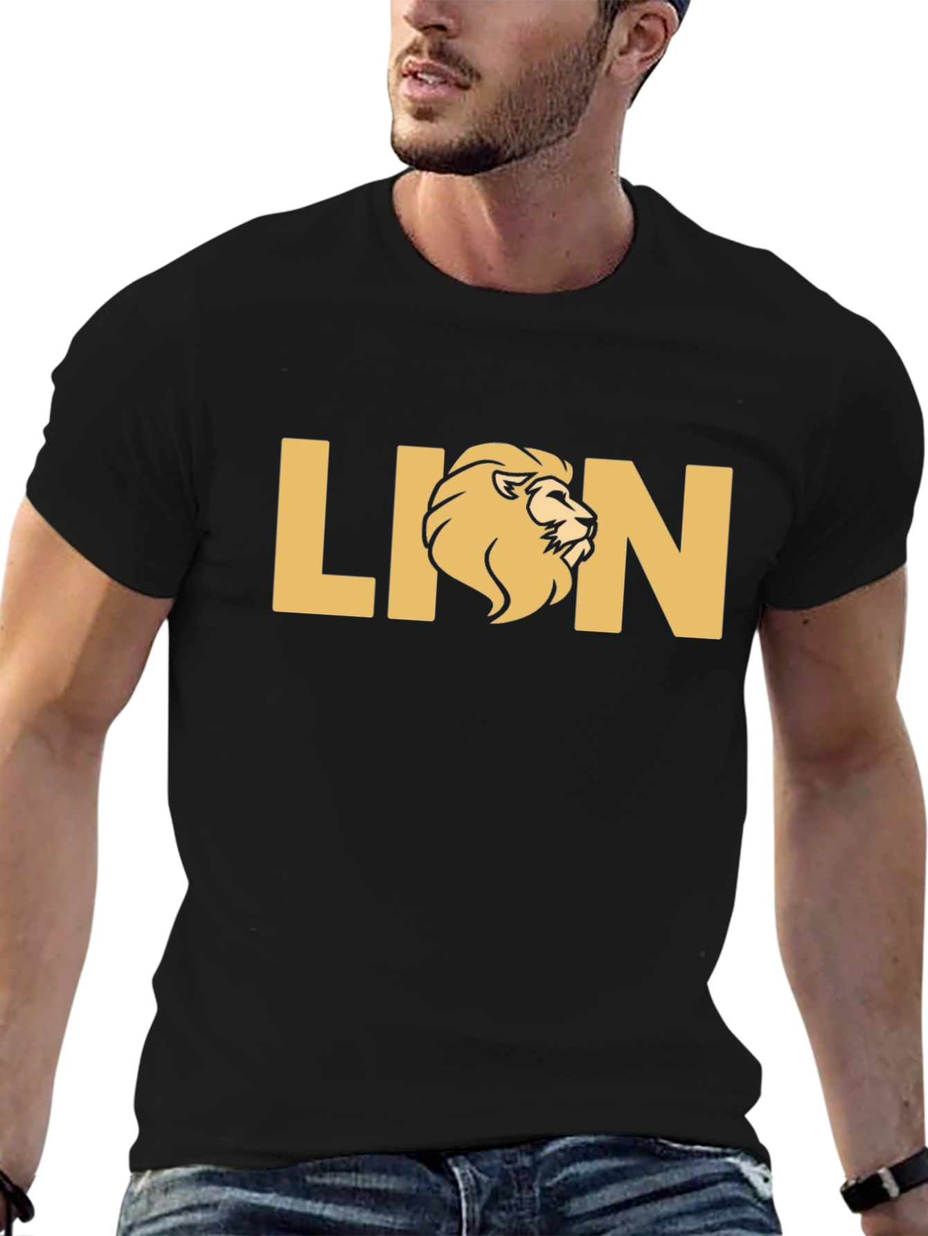 Lion Graphic Black T-Shirt