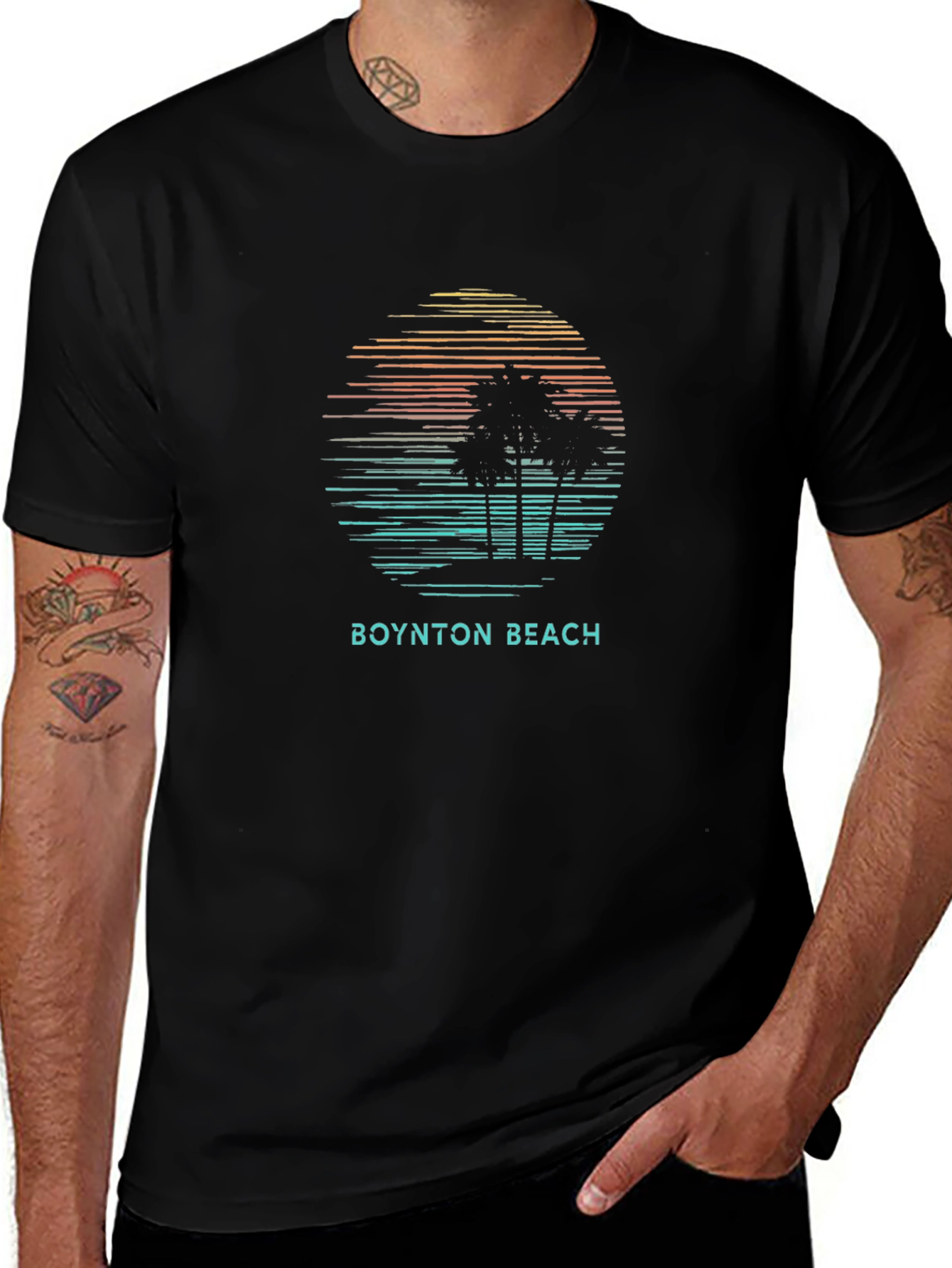 Boynton Beach T-Shirt - Tropical Palm Tree Graphic Tee
