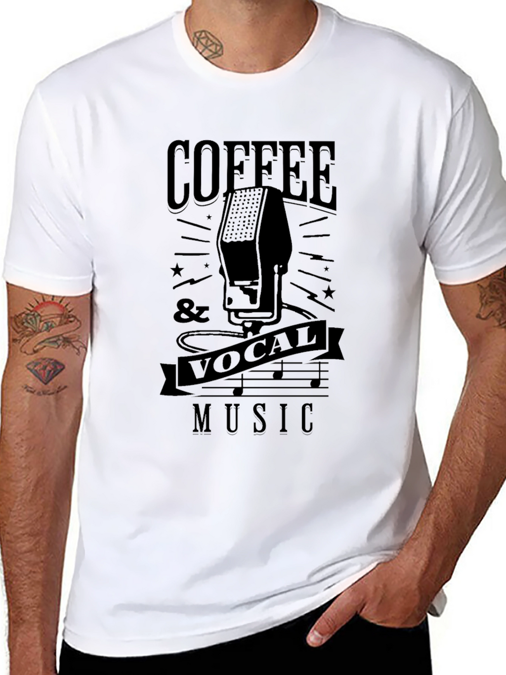 Coffee & Vocal Music Graphic T-Shirt