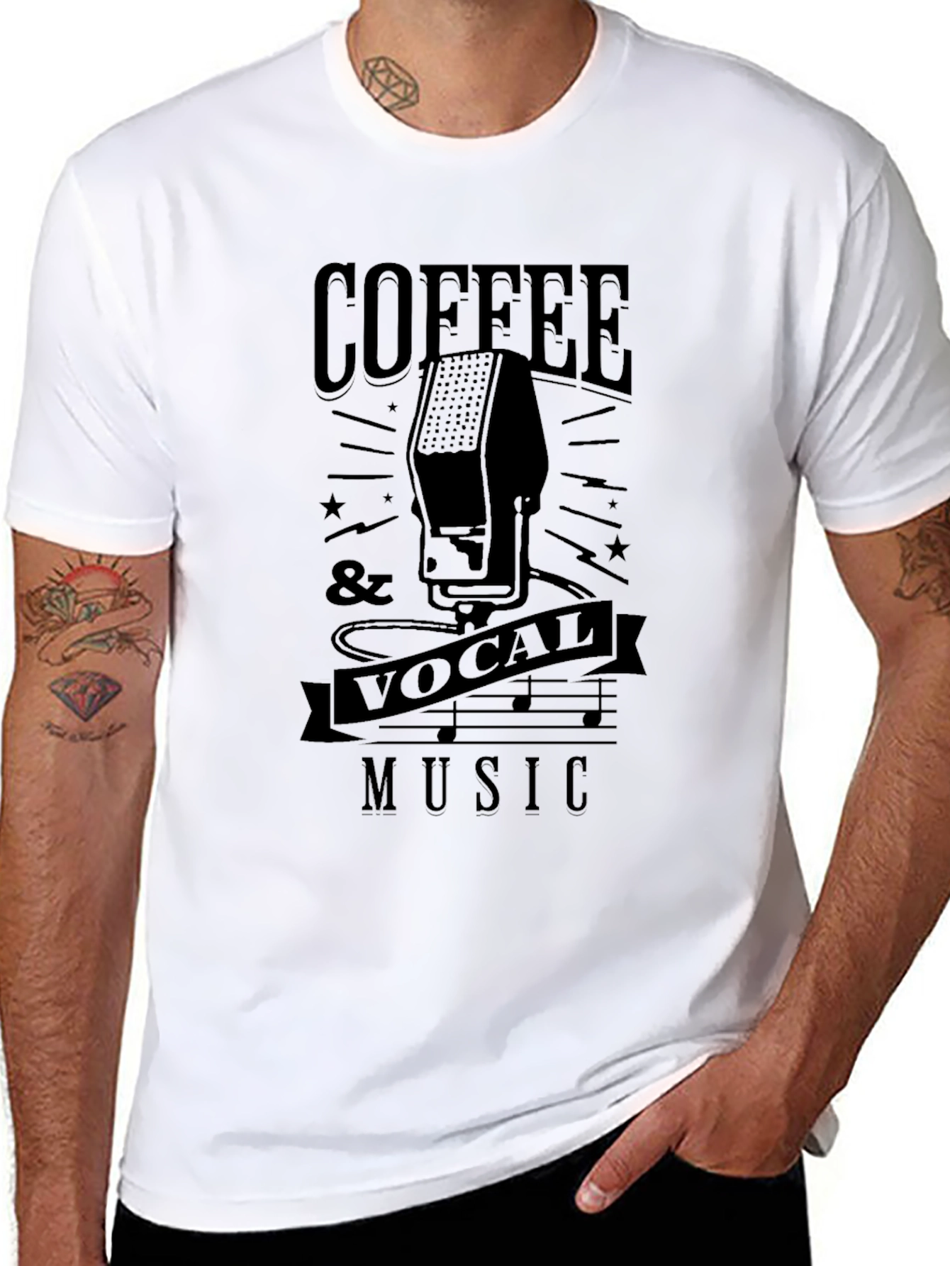 Coffee & Vocal Music Graphic T-Shirt