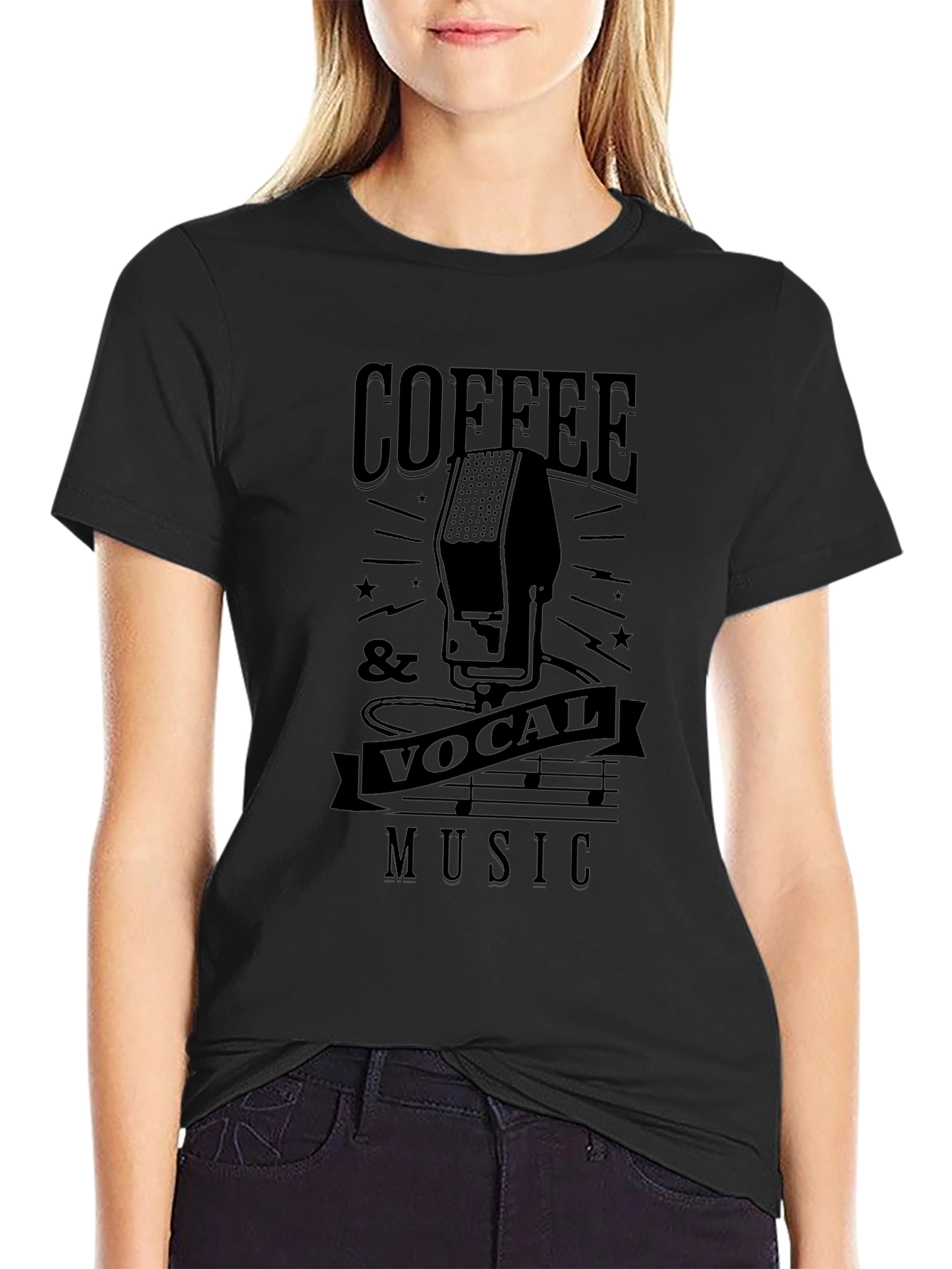 Coffee & Vocal Music Graphic T-Shirt