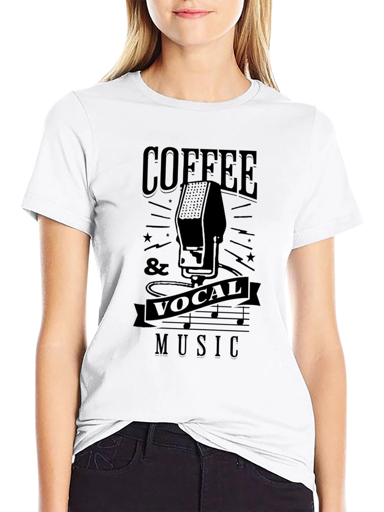 Coffee & Vocal Music Graphic T-Shirt