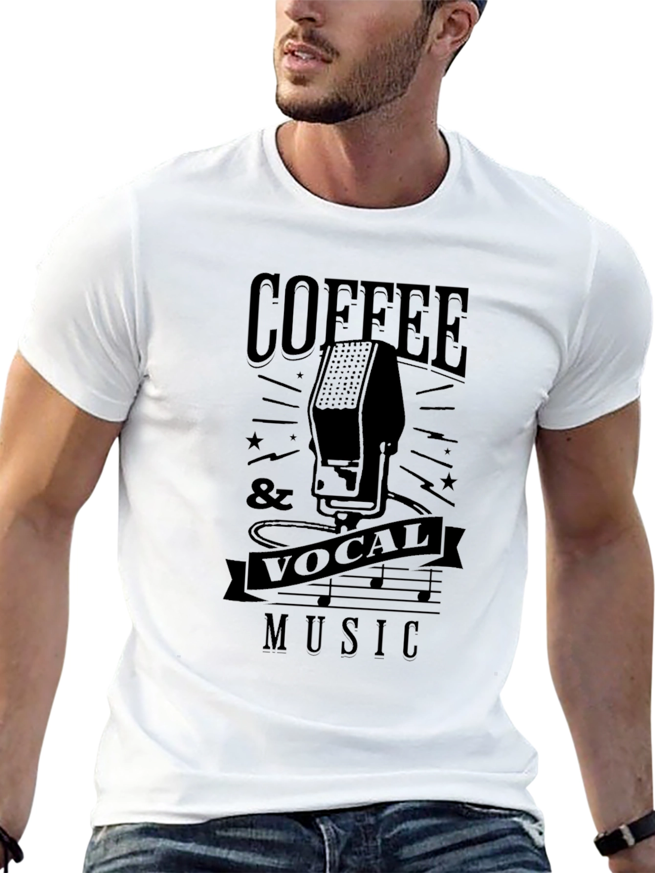 Coffee & Vocal Music Graphic T-Shirt