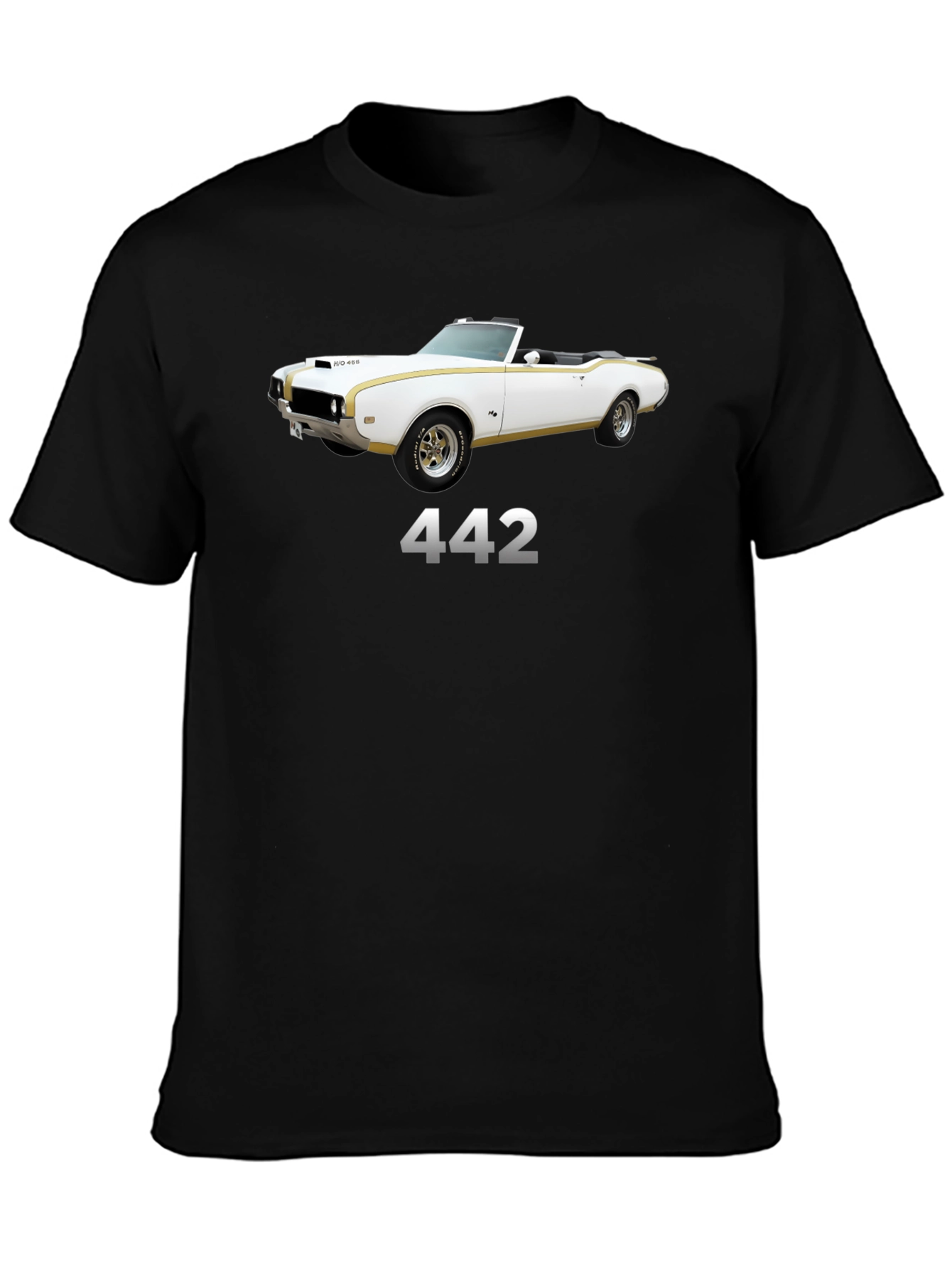 442 Classic Car Black T-Shirt