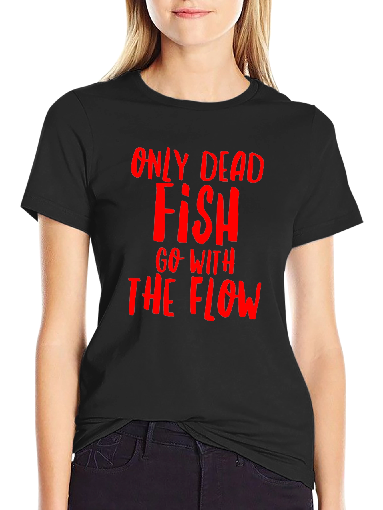 Only Dead Fish T-Shirt - Black Graphic Tee